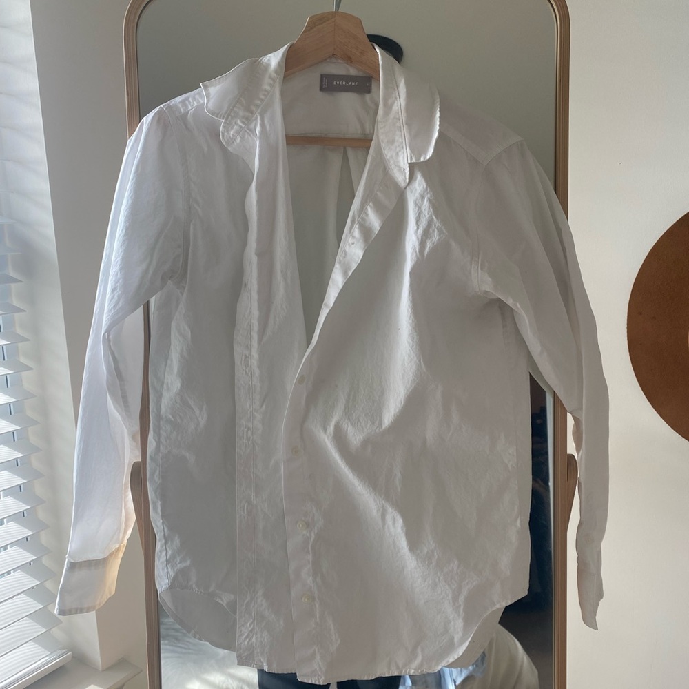Everlane white relaxed poplin shirt